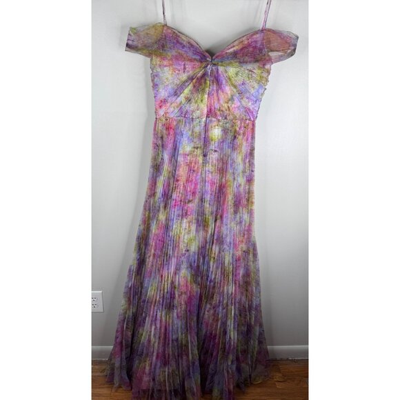 Theia Purple Wisteria Gown Organza Strapless A-line Maxi Dress Size 4 NWT - Picture 5 of 10